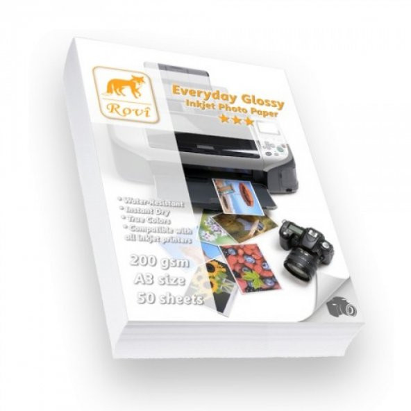 Rovi Everyday Parlak Fotoğraf Kağıdı - 200Gsm - 50Yp - A3 ürün görseli 1