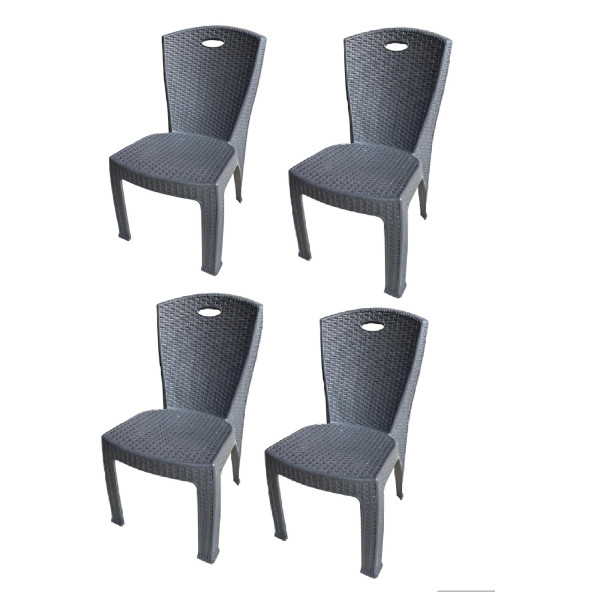6 ADET RATTAN EFEKTLİ  Plastik Sandalye 6 Adet Xömbx98 - 2