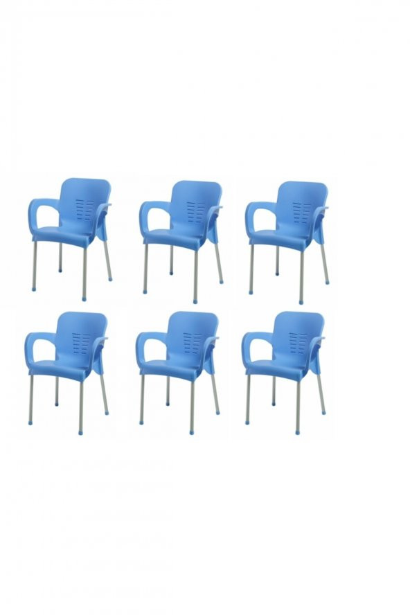 Plastik Sandalye 6 Adet metal ayak