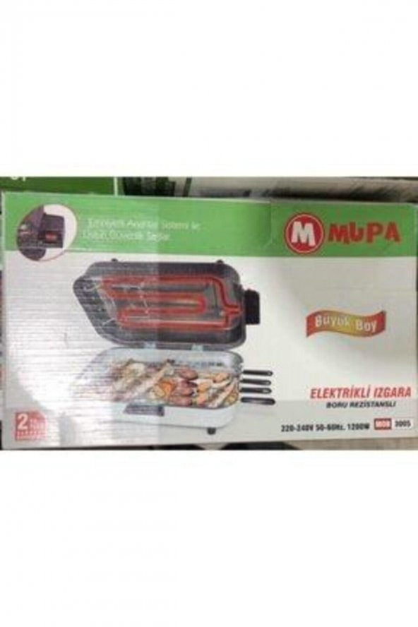 Mupa Çift Telli Büyük Boy Elektrikli Barbekü Izgara 1200 Watt Mob 3005