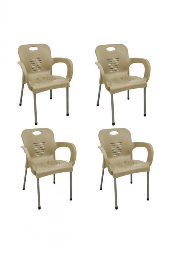 Romanoset Nil Demir Ayaklı Plastik Sandalye 4 Lü Set - 2