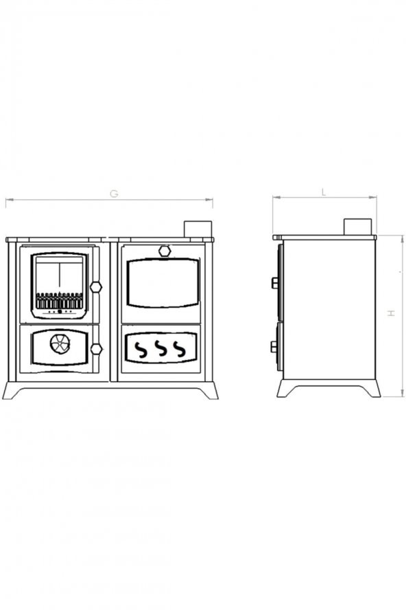 rekor tuğlalı Vezüv Kuzine fırınlı camlı Soba - 2