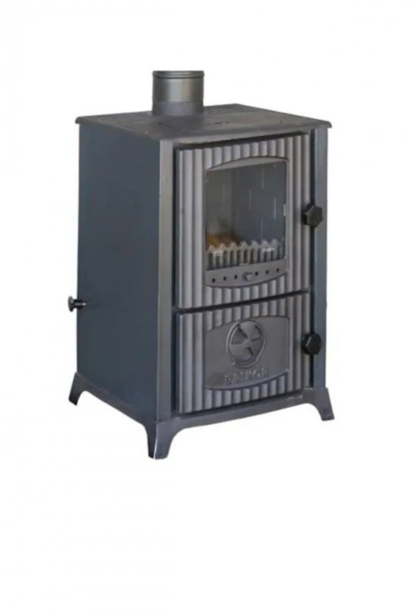 Rekor Asia Mat Siyah Camlı Tuğlalı Şömine Odun Kömür Sobası (tuğla Yanma Haznesi) - 2