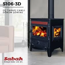 Sabah S106 3 D 3 Camlı Odun Kömür Sobası ürün görseli 1