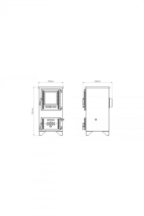 SABAH S102d Mini Dik Tuğlalı Şömine Soba - 3
