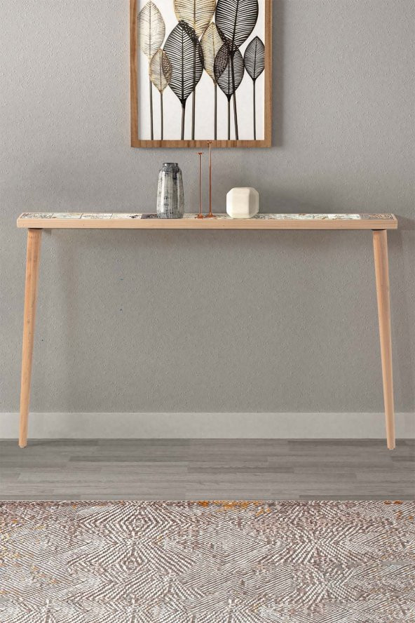Bavyera 122x12CM Dresuar Doğal Ağaç Tek Sıra Traverten Taşlı Antre Hol Koridor