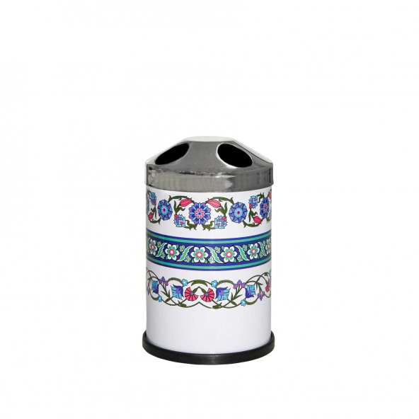 SİLİWAX RUMİ DESEN-4 Lü Set Pedallı  Yavaş kapanır Çöp Kovası Wc Klozet Fırça Sabunluk Diş Fırçalık Seti - 4