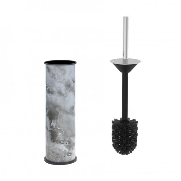 SİLİWAX BEYAZ MERMER -2 Li Set Pedallı Çöp Kovası ve Wc Klozet Fırça Seti - 4