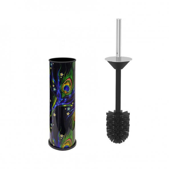 SİLİWAX ANKA DESEN-4Lü Set Pedallı Yavaş kapanır Çöp Kovası Wc Klozet Fırça Sabunluk Diş Fırçalık - 3