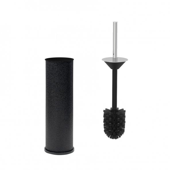 SİLİWAX SİYAH KADİFE -4 Lü Set Pedallı Çöp Kovası Wc Klozet Fırça Sabunluk Diş Fırçalık Seti - 4