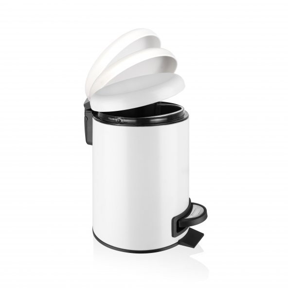 SİLİWAX ELİT İKİLİ BANYO SETİ - BEYAZ ( 3LT ÇÖP KOVASI + TUVALET FIRÇASI ) - 2