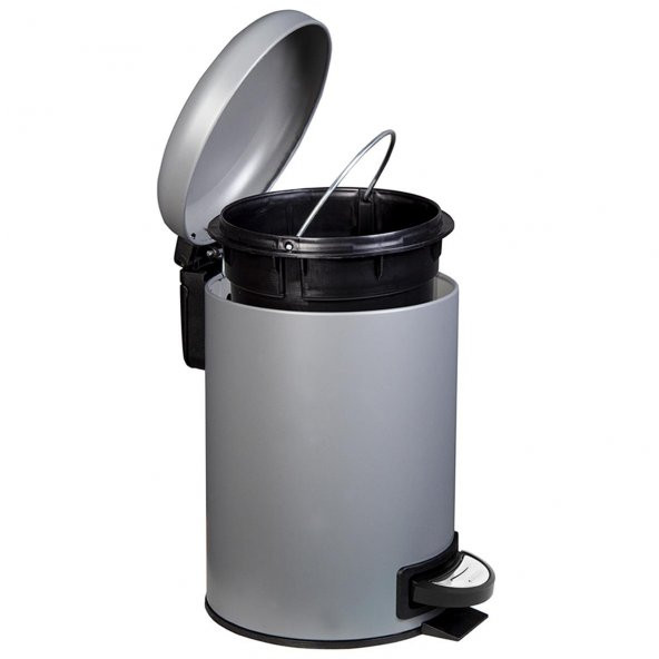 SİLİWAX 12 LT ELİT GRİ ÇÖP KOVASI - YAVAŞ KAPANIR - 3