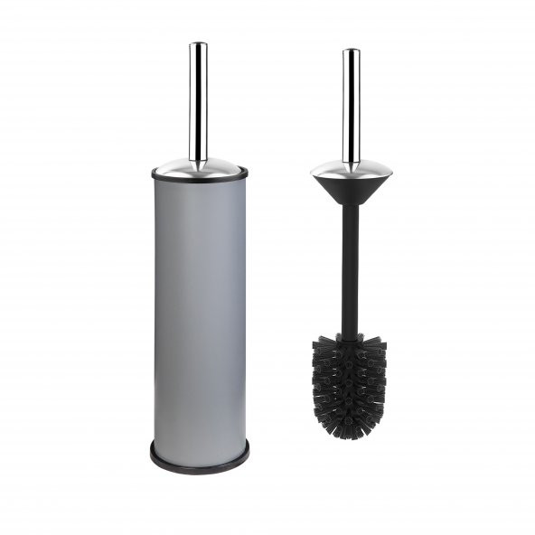 SİLİWAX ELİT İKİLİ BANYO SETİ - GRİ ( 3LT ÇÖP KOVASI + TUVALET FIRÇASI ) - 3