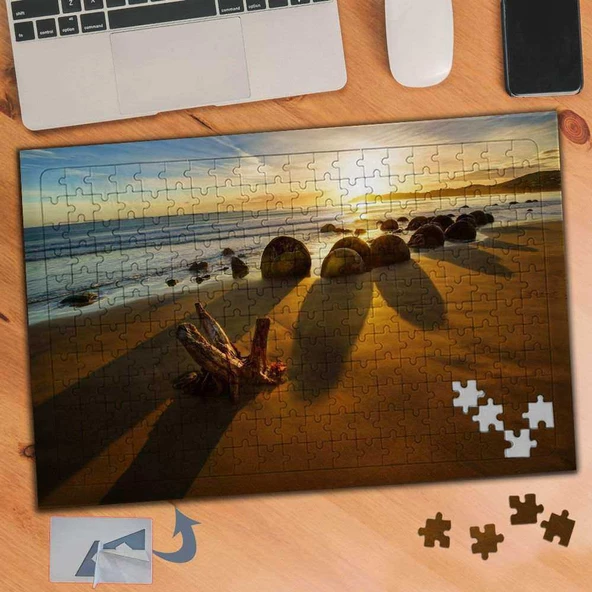 Deniz Kenarı Kumsal - Manzara 240 Parça Puzzle Yapboz Tablo-168