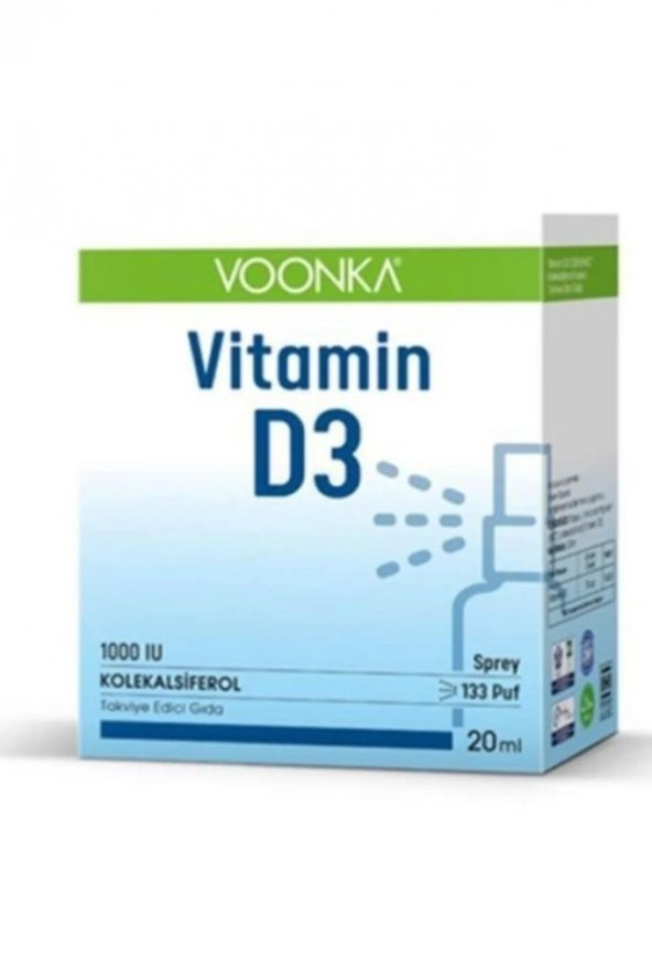 Voonka Vitamin D3 1000 Iu Sprey 20 Ml