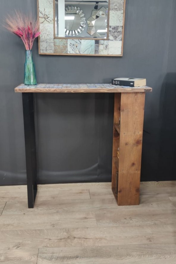 Esperanza 92x32CM Dekoratif Tasarım Raflı Çok Amaçlı Dresuar Masa Çalışma Mutfak Bar Masası