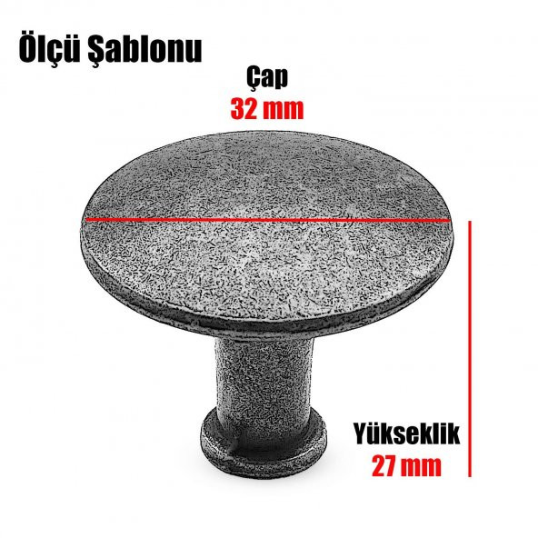 Düğme Çekmece Dolap Kapak Kulpu Kulbu Antik Bakır Metal Kulp - 4