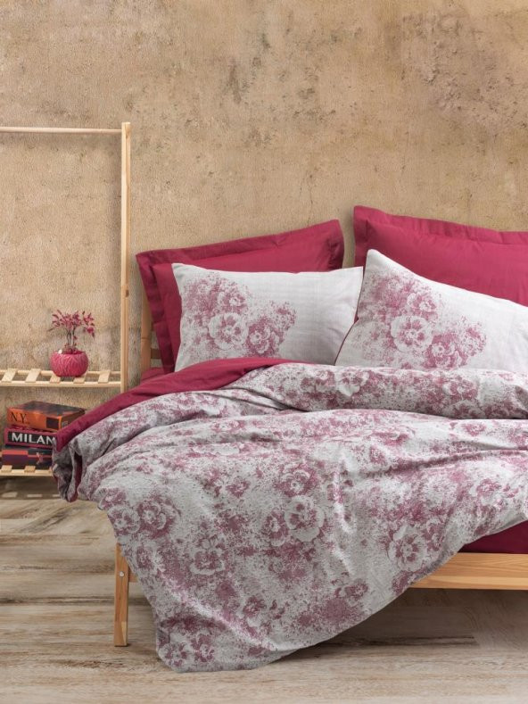 Cotton Box Dual Çift Kişilik Nevresim Takımı Vilda Bordo ürün görseli