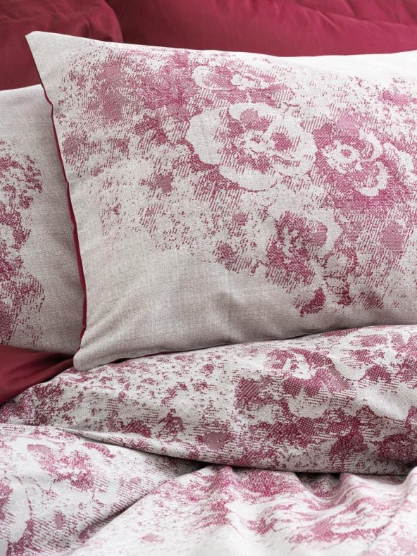 Cotton Box Dual Çift Kişilik Nevresim Takımı Vilda Bordo - Resim 2