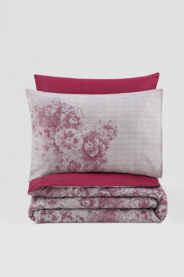 Cotton Box Dual Çift Kişilik Nevresim Takımı Vilda Bordo - Resim 3
