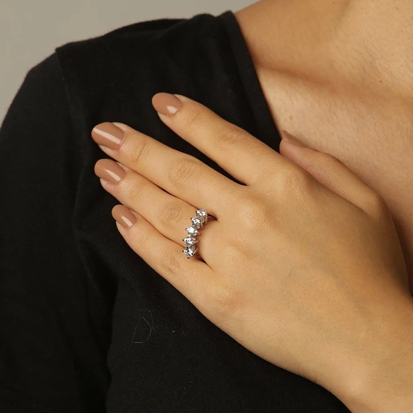 Beyaz Altın Beştaş Yüzük ürün görseli 1