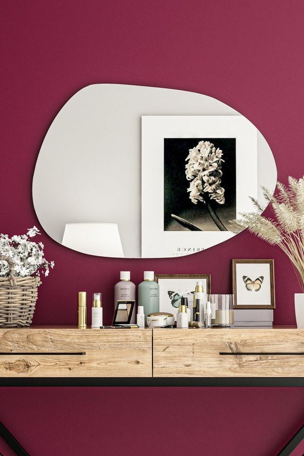 Berry 74x53CM Antre Koridor Dresuar Konsol Şifonyer Duvar Salon Banyo Wc Ofis Yatak Oda Ayna - 2