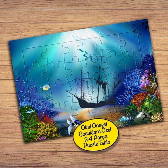 Denizaltı Gemi Çocuklara Özel Puzzle Yapboz Tablo-8694