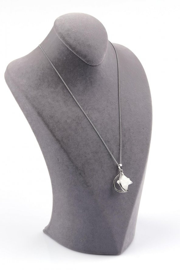 Kristal Kuvars Doğal Taş Merkaba Kolye - Resim 2