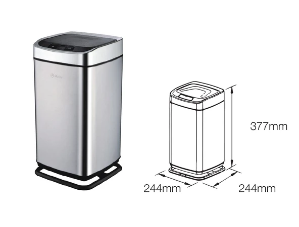 Omnipazar Xinda GSC9 Sensörlü Çöp Kovası 9 Litre Paslanmaz Çelik - 2