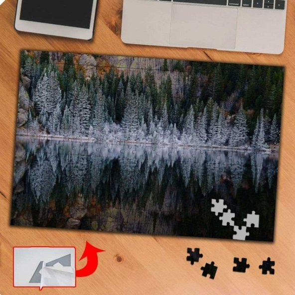 Karlı Çam Ağaçları Manzarası 240 Parça Puzzle Yapboz Tablo-p046
