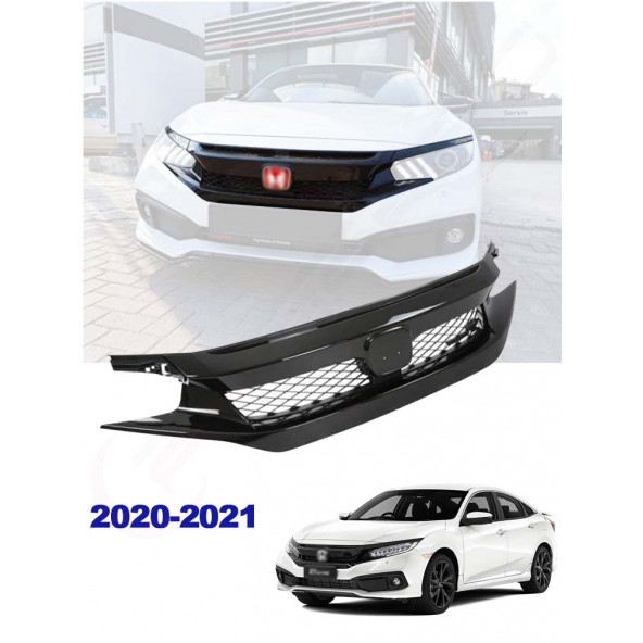 Aygaraj Honda Civic Uyumlu FC5 İçin Type-R Full Panjur Seti Piano Black 2020-2021
