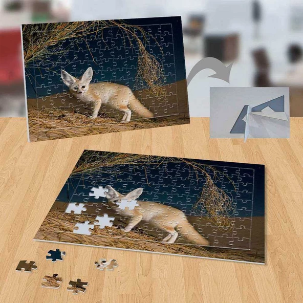 Beyaz Küçük Tilki 99 Parça Puzzle Yapboz-p096