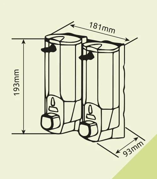 Omnipazar Xinda ZYQ138SB Sıvı Sabun ve Şampuan Dispenseri 2'li Beyaz 2x380 ml - 2