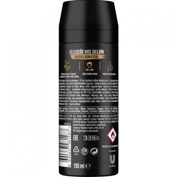 Axe Men Deodorant Leather & Cookies 150 ml - 3 Adet - 2