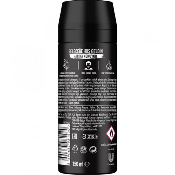 Axe Erkek Deodorant & Bodyspray Black 48 Saat Etkileyici Koku 150 Ml X3 - 9
