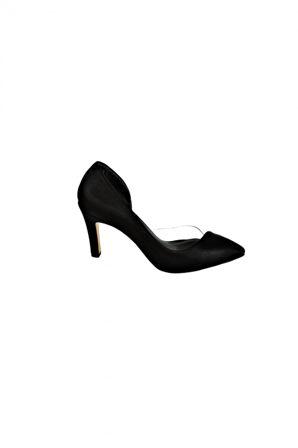 La Scada Siyah Saten Kadın Stiletto Ayakkabı Mmz300