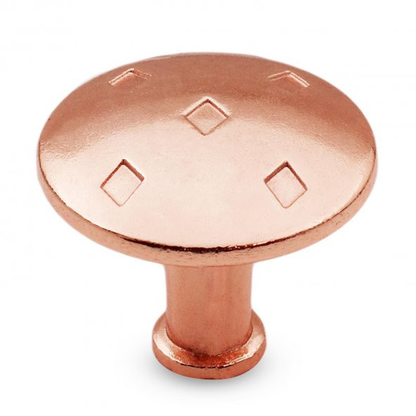 Baklavalı Düğme Çekmece Dolap Kapak Kulpu Kulbu Bakır Metal Kulp - 5