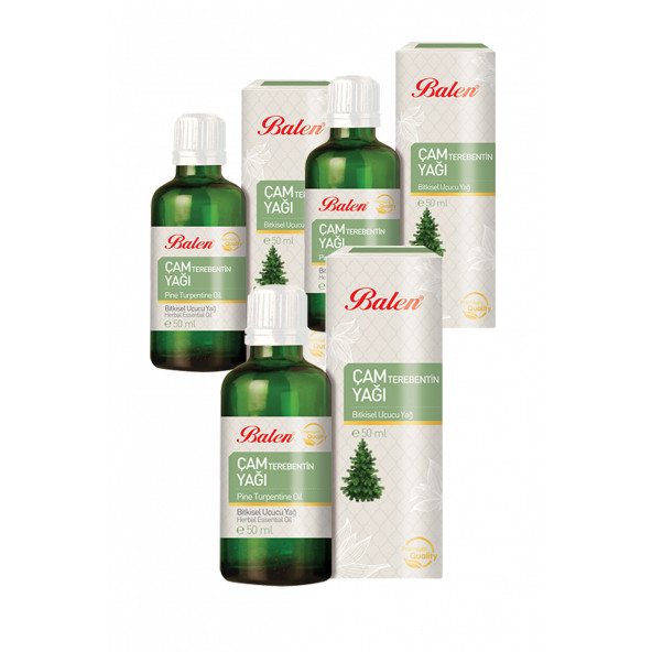 3 Kutu Balen Çam Terebentin Yağı 50 ml x 3