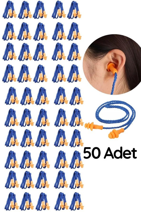 Kulak Tıkacı 50 Adet Yüzme Sporları Su Geçirmez Slikon Kulak Tıkaç