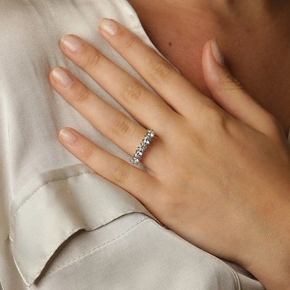 Beyaz Altın Beştaş Yüzük ürün görseli 1