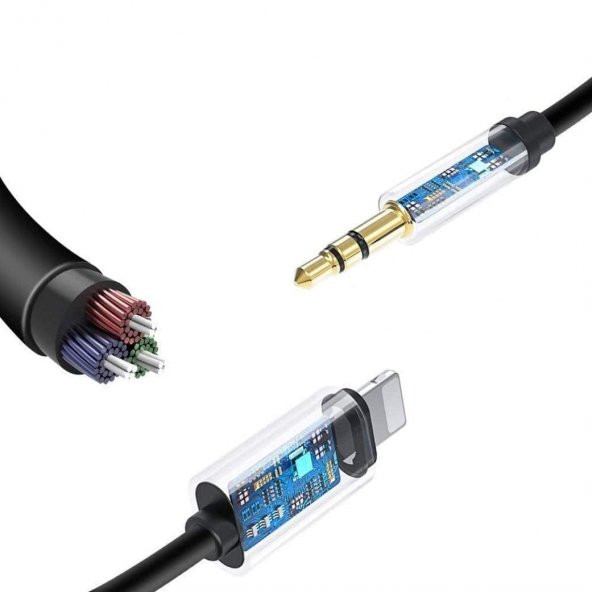 Tonex AX-02 Lightning to 3.5mm Audio AUX Ses Kablosu Siyah - 3