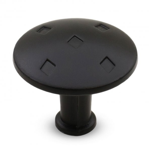 Baklavalı Düğme Çekmece Dolap Kapak Kulpu Mat Siyah Metal Kulp - Resim 2