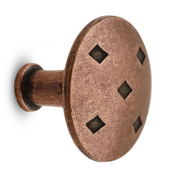 Baklavalı Düğme Çekmece Dolap Kapak Kulpu Antik Bakır Metal Kulp ürün görseli