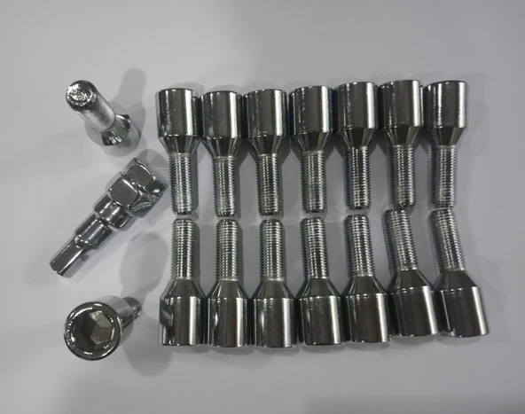Allen-12 Başlı Krom Kaplı Bijon M12X1.25. DİŞ=28 MM TAM BOY 55 MM - 1