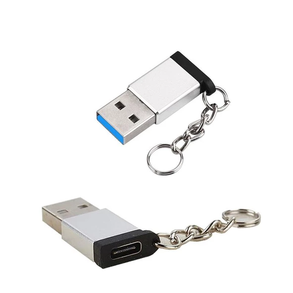 USB 3.0 Erkek to Type-C Dişi Dönüştürücü aparat gümüş - 2