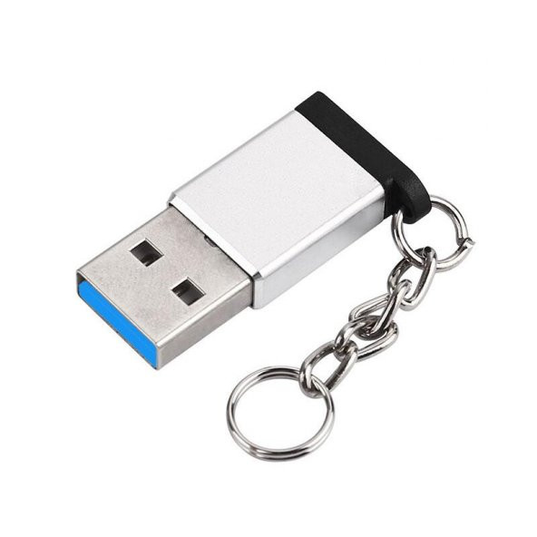 USB 3.0 Erkek to Type-C Dişi Dönüştürücü aparat gümüş