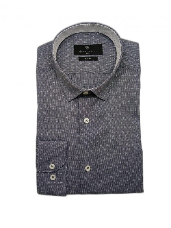 Erkek Gömlek Pamuk Slim Fit G55-00460 UK SL-NAVY