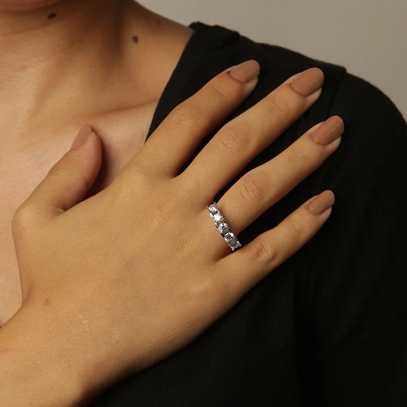 Beyaz Altın Beştaş Yüzük ürün görseli 1