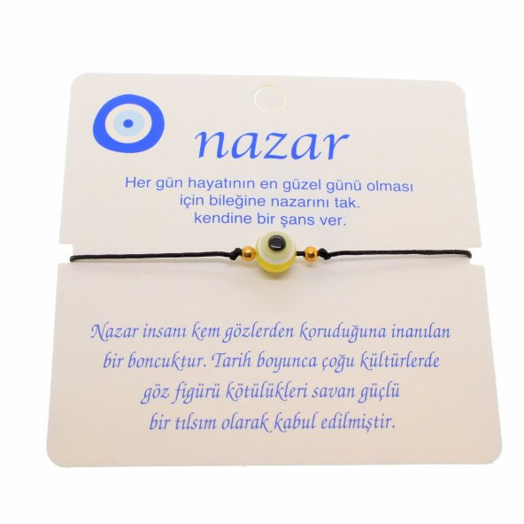 Altın Renk İp Karışık Göz Nazar İp Bileklik - 1808 - 4