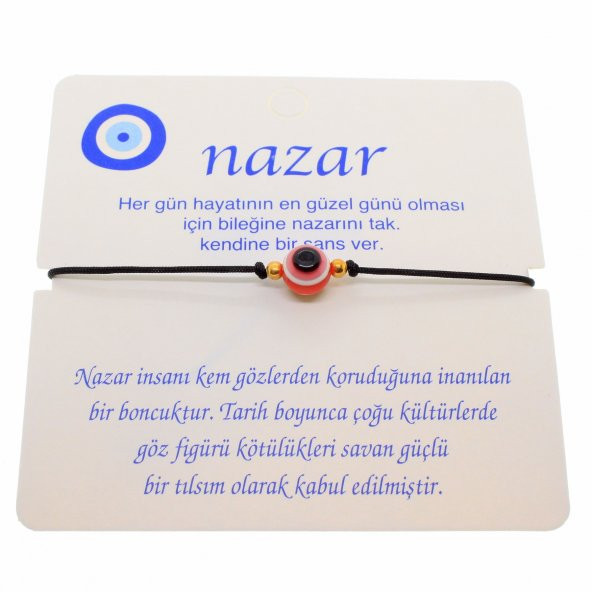 Altın Renk İp Karışık Göz Nazar İp Bileklik - 1808 - 5